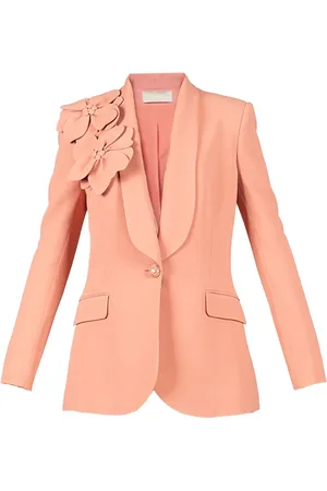 Elie saab Floral-appliqué blazer