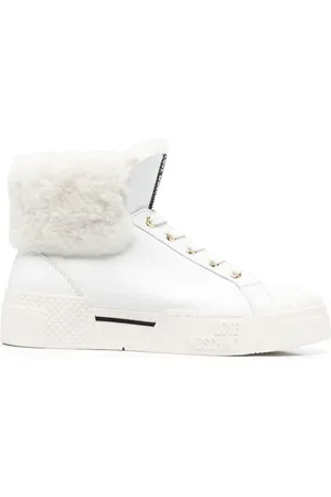 Moschino Faux-fur trim high-top sneakers