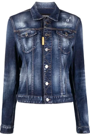 Dsquared2 Icon paint-splatter denim jacket