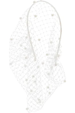 Jennifer Behr Violette pearl-embellished veil headband