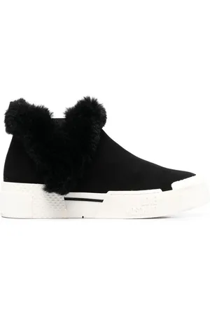 Moschino Faux-fur trim sneakers