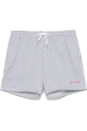 Maison Labiche Slogan-embroidered swim shorts