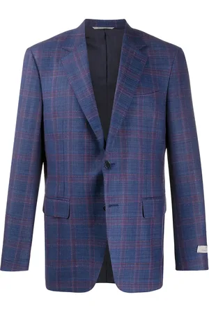 CANALI Single-breasted plaid blazer