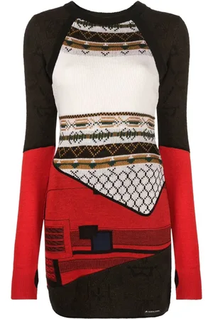 Marine Serre Long-sleeved knit dress