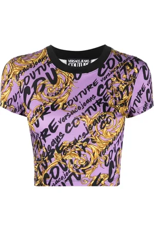 VERSACE Garland-print cropped T-shirt