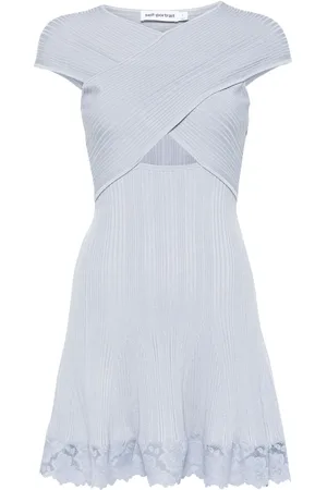 Self-Portrait Lace-hem mini dress