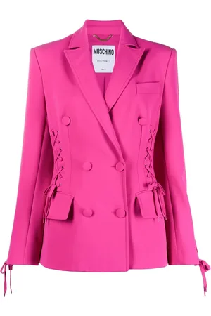Moschino Lace-detail button-front blazer