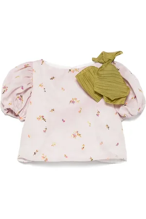 LA STUPENDERIA Floral-embroidered top