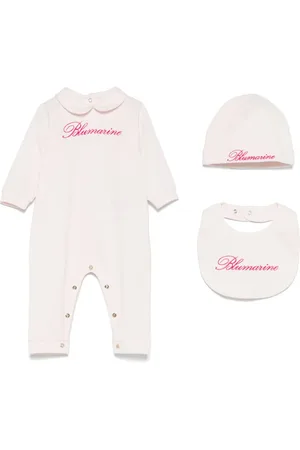 MISS BLUMARINE Logo-embroidered romper set (three pieces)