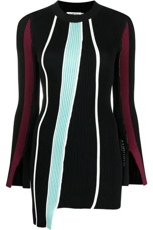 AMBUSH Asymmetric striped knit jumper