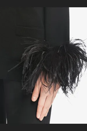 Prada Feather-embellished belted cardigan