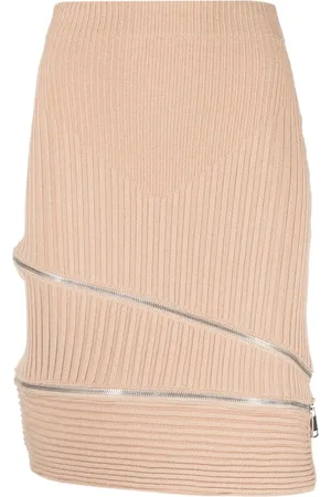 ANDREADAMO Ribbed zip-detail skirt