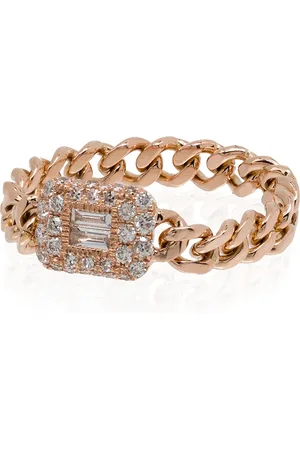 Shay 18kt rose diamond chain-link ring