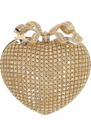 Self-Portrait Heart-shaped crystal clutch