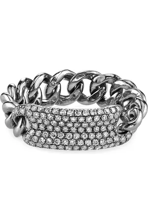 Shay 18K white gold Mini Link diamond ring