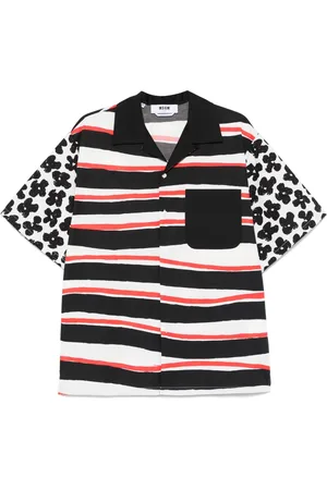 Msgm Mixed-print poplin shirt