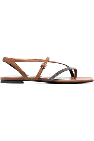 Fabiana Filippi Bead-embellished cross-strap sandals