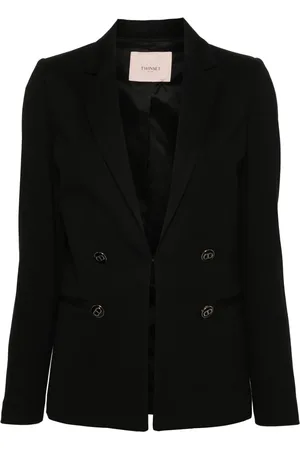 Twin-Set Logo-plaque crepe blazer