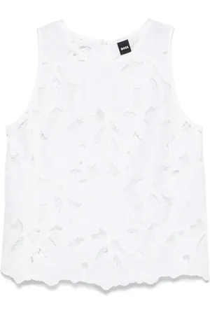 HUGO BOSS Floral-embroidered blouse