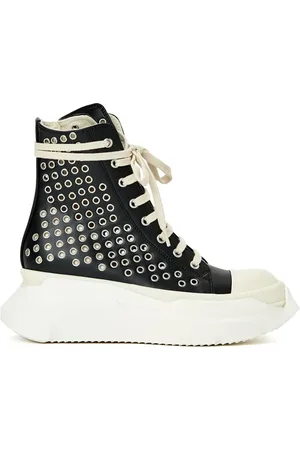 Rick Owens High-top eyelet-embellished sneakers