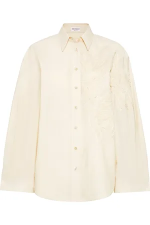 Brunello Cucinelli Flora-appliqué shirt