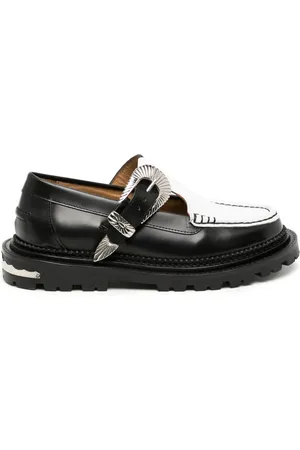 TOGA PULLA Cut-out panelled leather loafers
