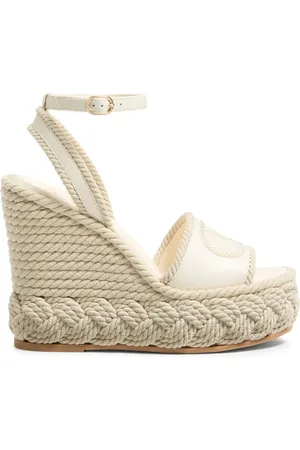 VALENTINO GARAVANI 130mm VLogo Torchon wedge sandals