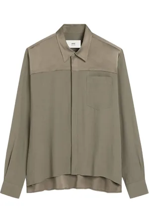 Ami Contrast-panel long-sleeve shirt