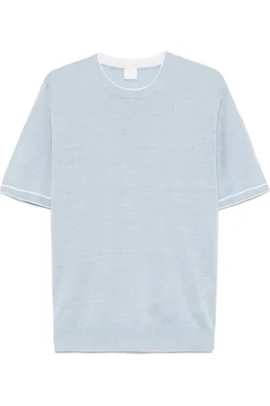 ELEVENTY Striped-trim T-shirt