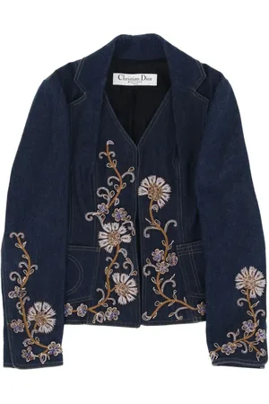 Dior 2010s floral-embroidered denim jacket