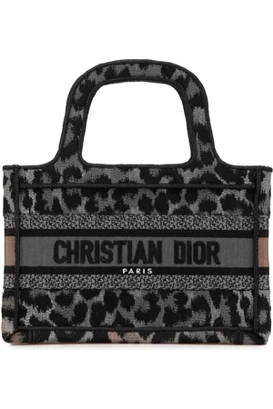 Dior 2021 Mizza Mini Embroidered Canvas Leopard Book Tote handbag