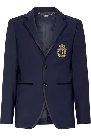 BILLIONAIRE Crest-embroidered cotton blazer