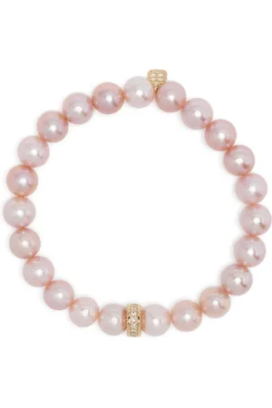 Sydney Evan 14kt yellow gold pearl and diamond bracelet