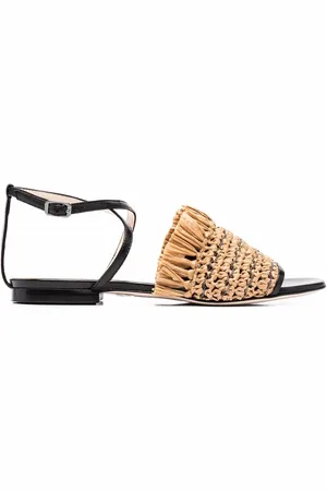 Fabiana Filippi Raffia-strap leather sandals