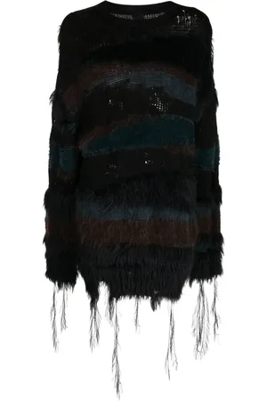 JUUN.J Faux-fur detailing open-knit jumper