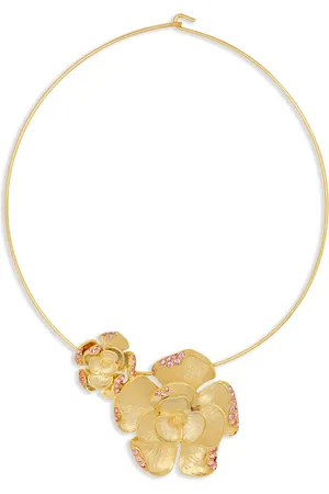 Oscar de la Renta Pavé Rose pendant choker