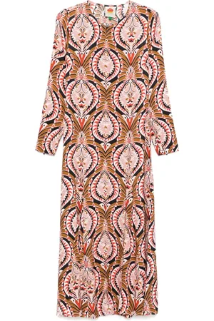 Farm Rio Pineapple Jewelry midi dress