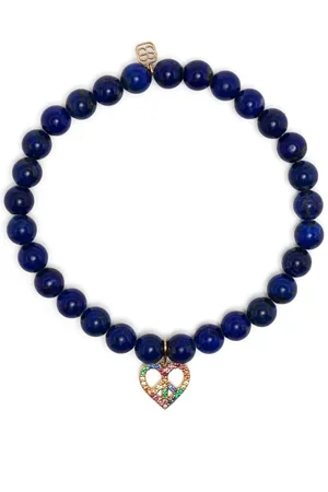 Sydney Evan 14kt yellow gold Peace Heart multi-stone bracelet