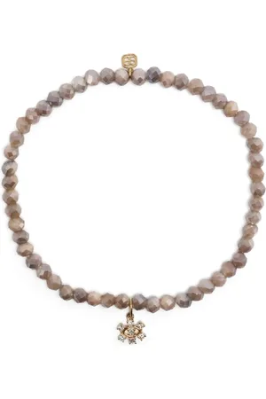 Sydney Evan 14kt yellow gold Marquise Eye diamond and labradorite charm bracelet