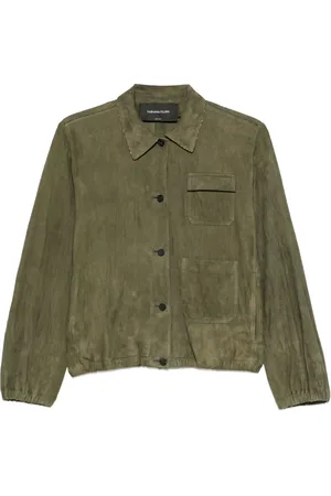 Fabiana Filippi Pleated suede bomber jacket