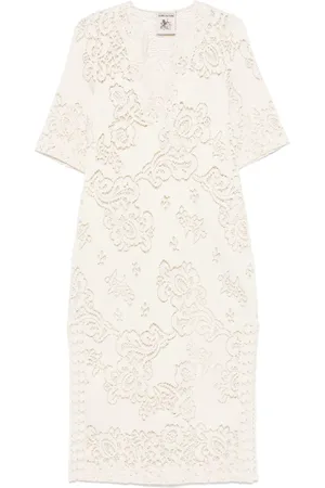 SEMICOUTURE Macramé maxi dress