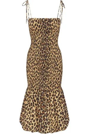 SIMON MILLER Canto smocked poplin dress