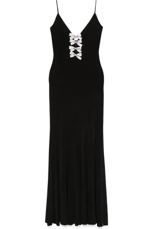 NISSA Bow-detail maxi dress