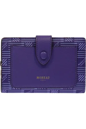 MOREAU Zippy logo print flap-over wallet