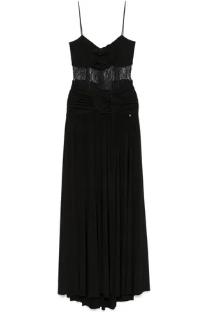 NISSA Floral-appliqué maxi dress