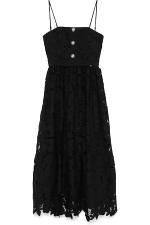 NISSA Floral-lace midi dress