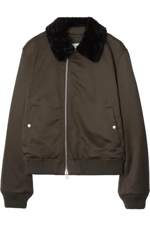 Burberry Zipped shearling-collar bomber jacket