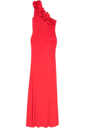 NISSA Floral-appliqué maxi dress