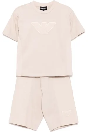 Emporio Armani Logo-patch shorts set