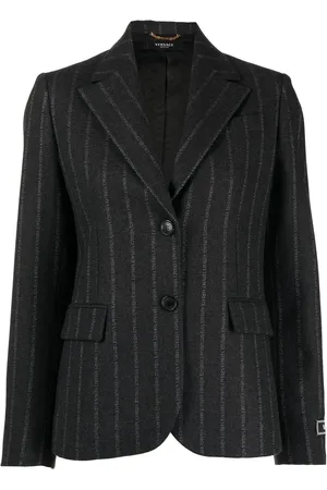 VERSACE Ges logo-pinstripe blazer